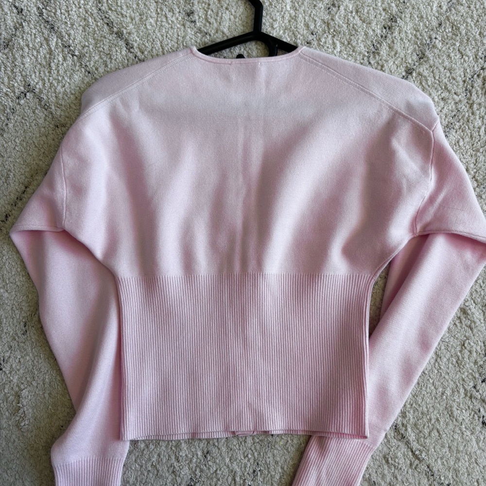 Aritzia Pink Button-Up Cropped Cardigan - Picture 3 of 3
